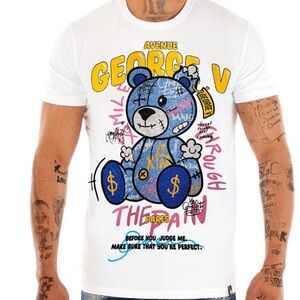Avenue George V Paris Graphic Bear T-Shirt – White – Men’s Medium – NWT